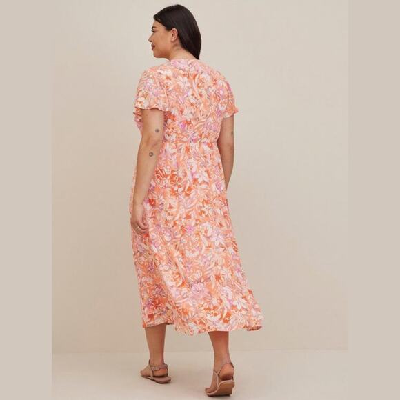 Torrid Lace Up Tea Length Crinkle Gauze Dress Size 2X - Picture 3 of 13